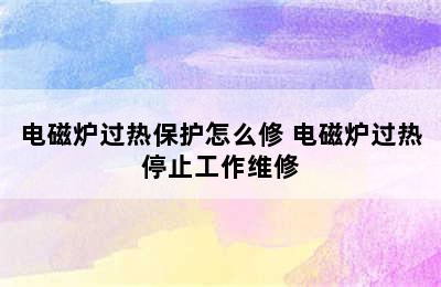 电磁炉过热保护怎么修 电磁炉过热停止工作维修